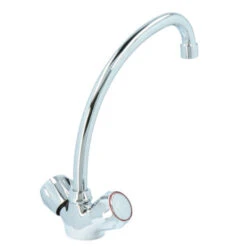 Handson Keukenkraan Thomas 2-knops Chroom Met Uitloop 235mm -Badkamer Verkoop Winkel 123 3323