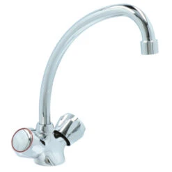 Handson Keukenkraan Thomas 2-knops Chroom Met Uitloop 235mm -Badkamer Verkoop Winkel 123 3325