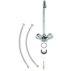 Handson Keukenkraan Thomas 2-knops Chroom Met Uitloop 235mm -Badkamer Verkoop Winkel 123 3329