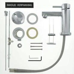 Tiger Wastafelkraan Boston Met Hendel En Waste Chroom -Badkamer Verkoop Winkel 123 3470