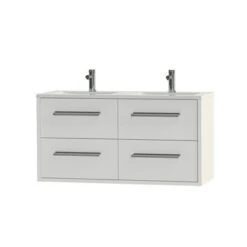 Tiger Boston Badkamermeubel 120cm Hoogglans Wit Met Dubbele Witte Wastafel -Badkamer Verkoop Winkel 123 35