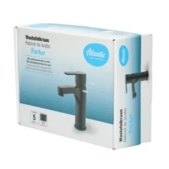Atlantic Wastafelkraan Parker Met Hendel Zwart -Badkamer Verkoop Winkel 123 3500