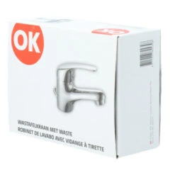 OK Wastafelkraan Met Hendel En Waste Chroom -Badkamer Verkoop Winkel 123 3515