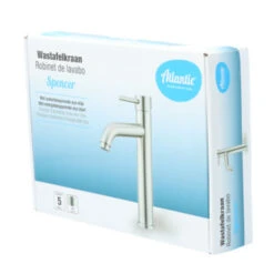 Atlantic Wastafelkraan Spencer Met Hendel RVS -Badkamer Verkoop Winkel 123 3550