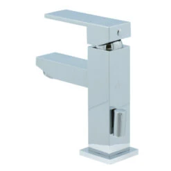 Aqualino Wastafelkraan Panaro Met Hendel En Waste Chroom -Badkamer Verkoop Winkel 123 3586