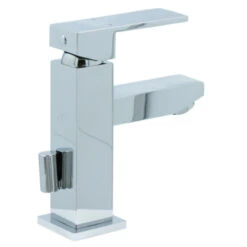 Aqualino Wastafelkraan Panaro Met Hendel En Waste Chroom -Badkamer Verkoop Winkel 123 3593