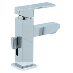 Aqualino Wastafelkraan Panaro Met Hendel En Waste Chroom -Badkamer Verkoop Winkel 123 3594