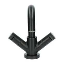 Aqualino Wastafelkraan Fortore 2-knops Met Waste Zwart -Badkamer Verkoop Winkel 123 3617
