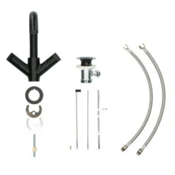 Aqualino Wastafelkraan Fortore 2-knops Met Waste Zwart -Badkamer Verkoop Winkel 123 3621