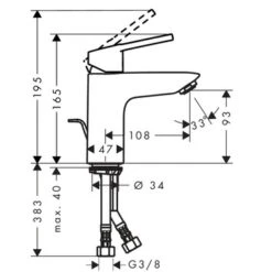 Hansgrohe Wastafelkraan Logis Loop 100 Met Hendel En Waste Chroom -Badkamer Verkoop Winkel 123 3648