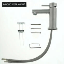 Tiger Wastafelkraan Boston Met Hendel RVS 14 Tiger Wastafelkraan Boston Met Hendel RVS -Badkamer Verkoop Winkel 123 3718