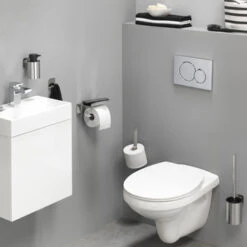 Tiger Toiletrolhouder Colar Met Plateau Chroom -Badkamer Verkoop Winkel 123 3931
