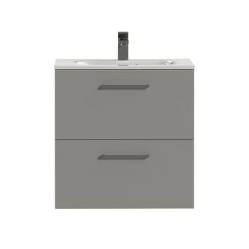 Tiger Badkamermeubel Studio 60cm Matgrijs/wit Met Vierkante Greep 3 Tiger Badkamermeubel Studio 60cm Matgrijs/wit Met Vierkante Greep