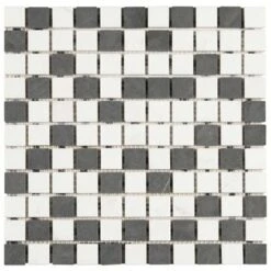 Mozaiek Wit/Zwart/Grijs 30x30cm -Badkamer Verkoop Winkel 123 4364