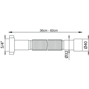Sanivesk Moduflex 5/4x32mm 36-82cm Wit 4 Sanivesk Moduflex 5/4x32mm 36-82cm Wit - Afbeelding 2