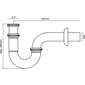Sanivesk Buissifon 5/4x32mm Chroom 4 Sanivesk Buissifon 5/4x32mm Chroom - Afbeelding 2