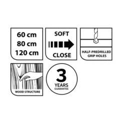 Tiger Badkamermeubel Studio 60cm Naturel Eik/witte Waskom Met Vierkante Greep -Badkamer Verkoop Winkel 123 472