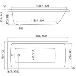 Sealskin Bad Trend Acryl 70x160x45 Cm -Badkamer Verkoop Winkel 123 564