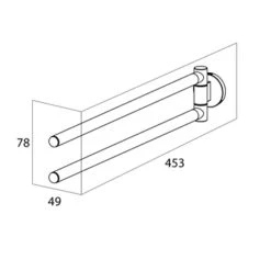 Tiger Handdoekhouder Noon 2-armig Zwart -Badkamer Verkoop Winkel 123 625