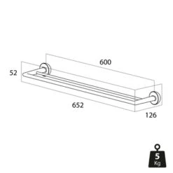 Tiger Handdoekhouder Cooper Dubbel -Badkamer Verkoop Winkel 123 645