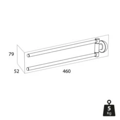 Tiger 2-armig Handdoekrek Cooper RVS/zwart -Badkamer Verkoop Winkel 123 650