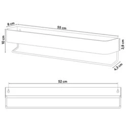 Sealskin Brix Wandrek Met Handdoekrek 55 Cm Zwart -Badkamer Verkoop Winkel 123 684