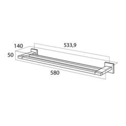 Tiger Dubbel Handdoekrek Items Chroom -Badkamer Verkoop Winkel 123 707