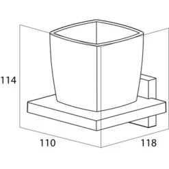 Tiger Bekerhouder Zenna Hangend Met Beker Chroom/Wengé -Badkamer Verkoop Winkel 123 742