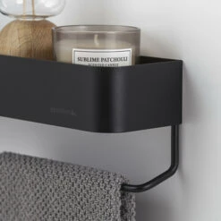 Sealskin Plank- En Handdoekhouder Brix Zwart -Badkamer Verkoop Winkel 123 792