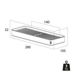 Tiger Planchet Cooper 28 Cm RVS/zwart -Badkamer Verkoop Winkel 123 929